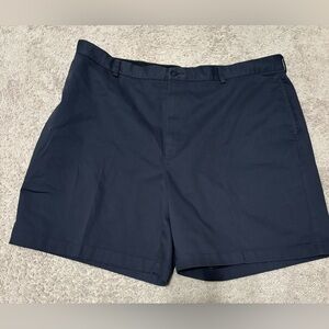 LL Bean Men Blue Chino Flat Front Natural Fit Wrinkle‎ Free Shorts 44